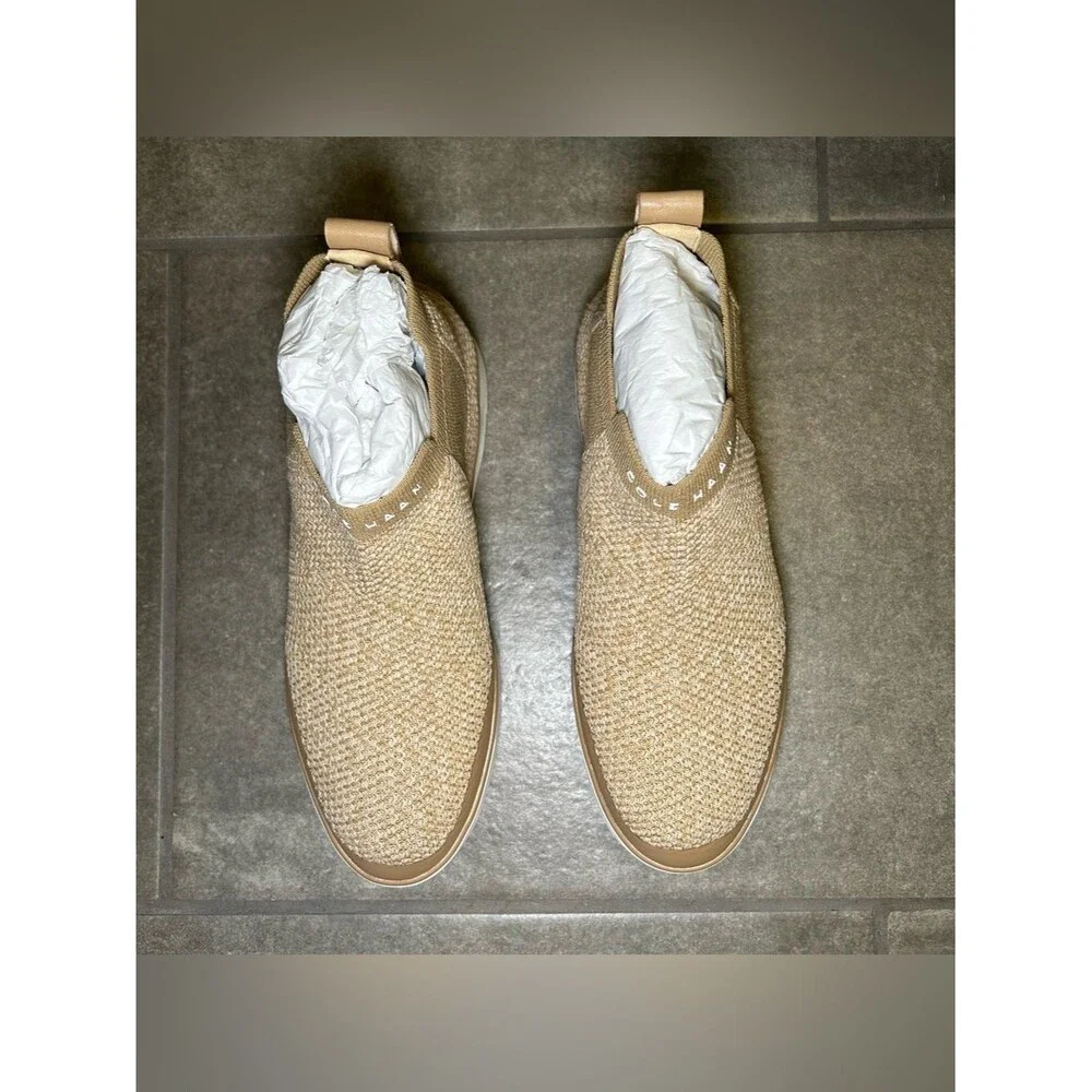 NEW Cole Haan Nantucket Neutral Knit Slip On Ankle Boots Women’s Shoe Size 6.5 B